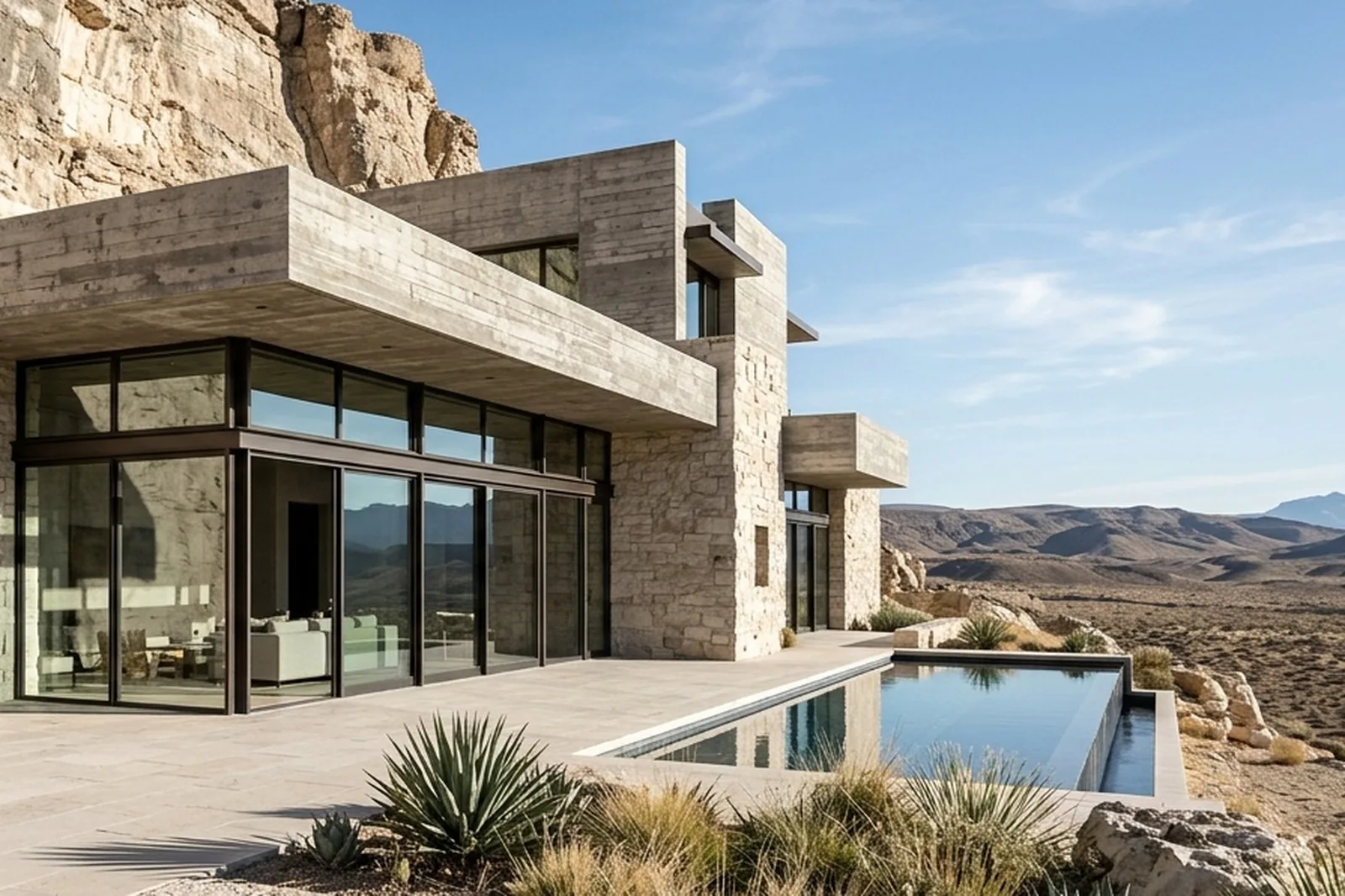 Living pavilion open to landscape