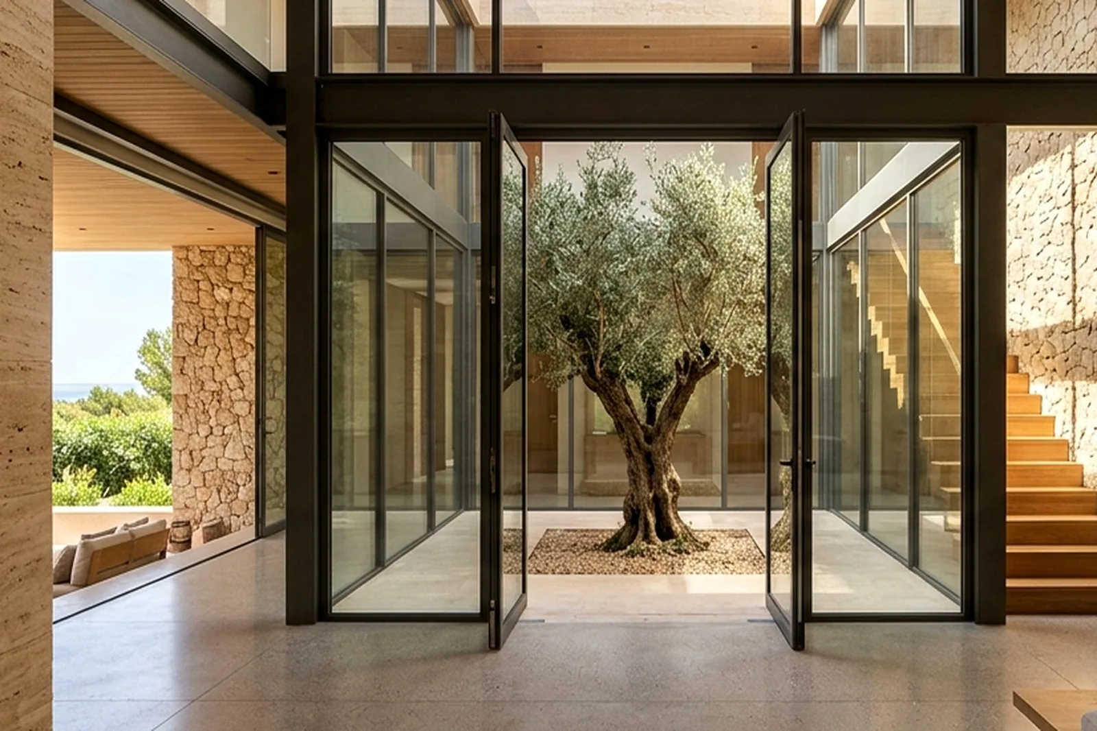 Travertine wall texture