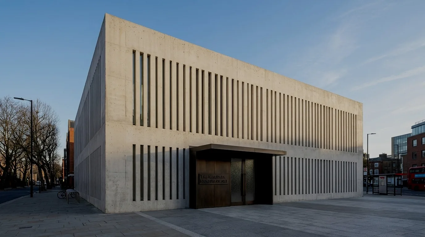 Evening view of Monolithic Urban Gallery