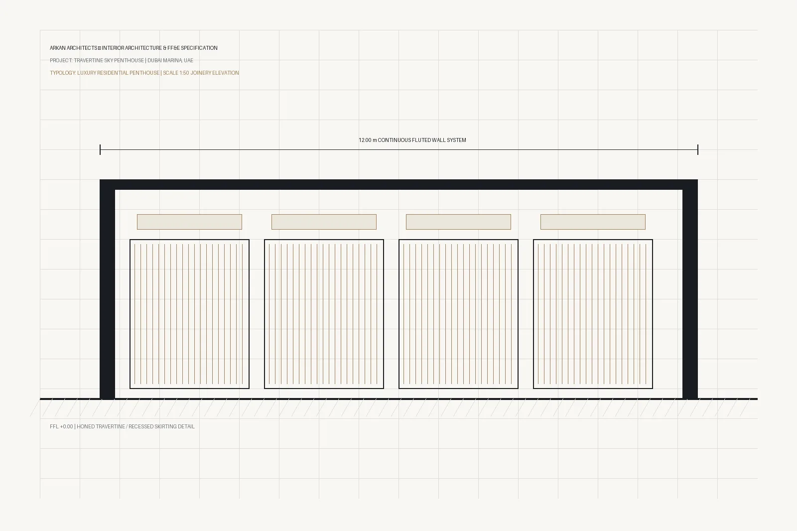 Architectural millwork joinery section drawing plate